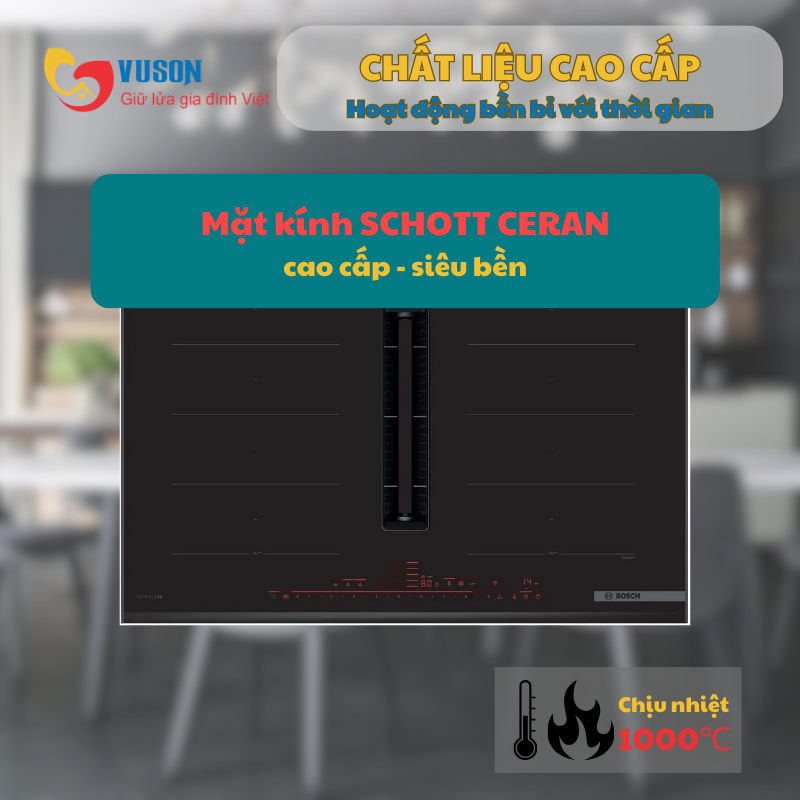 Bếp từ kết hợp hút mùi Bosch PXX895D66E Series 8