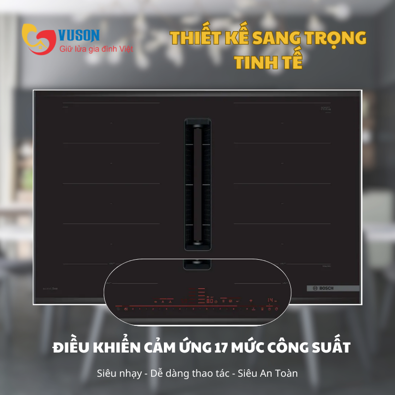 Bếp từ kết hợp hút mùi Bosch PXX895D66E Series 8