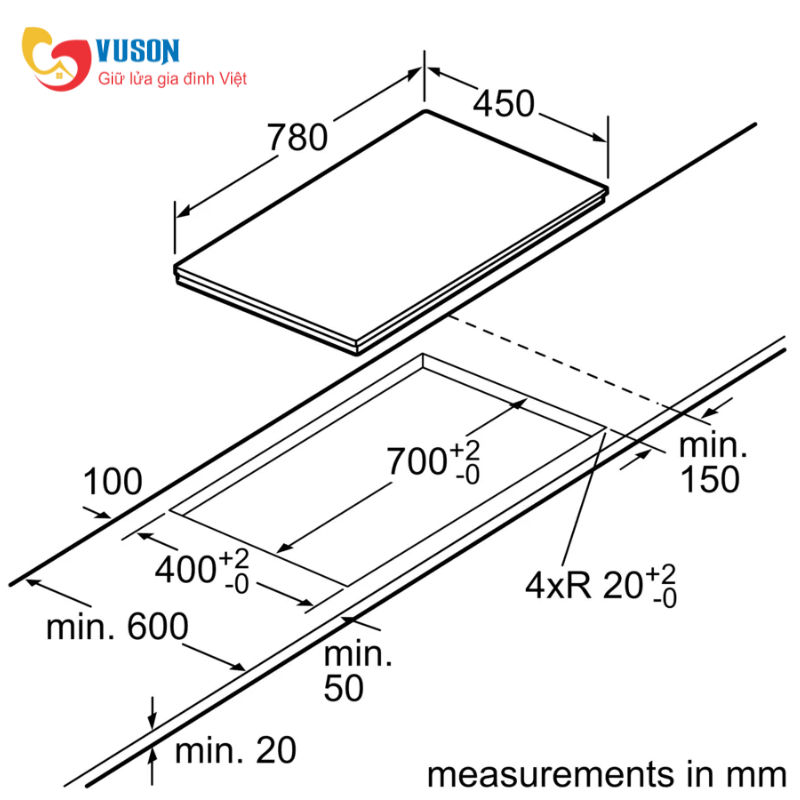 BẾP TỪ BOSCH 2 VÙNG NẤU PPI82569VN VIỀN ĐEN 3500W