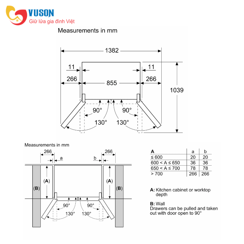 TỦ LẠNH SIDE BY SIDE BOSCH KMC85LBEA SERI 4 550L
