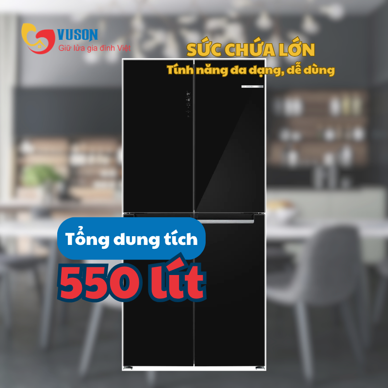 TỦ LẠNH SIDE BY SIDE BOSCH KMC85LBEA SERI 4 550L