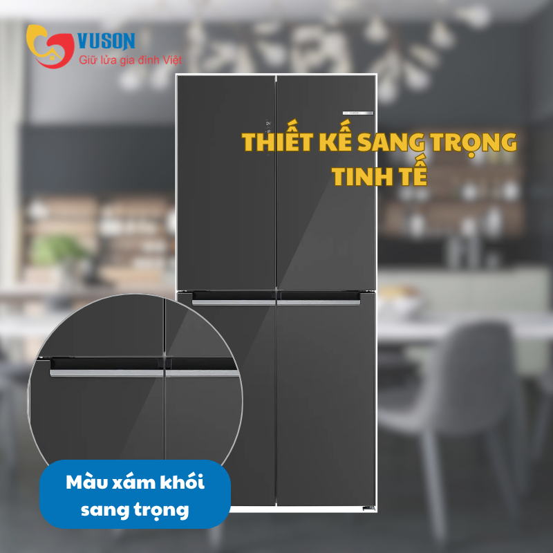 TỦ LẠNH SIDE BY SIDE BOSCH KMC85LEEA SERI 4 550L