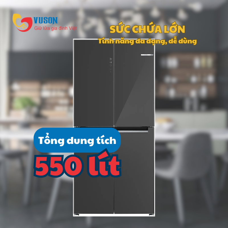 TỦ LẠNH SIDE BY SIDE BOSCH KMC85LEEA SERI 4 550L