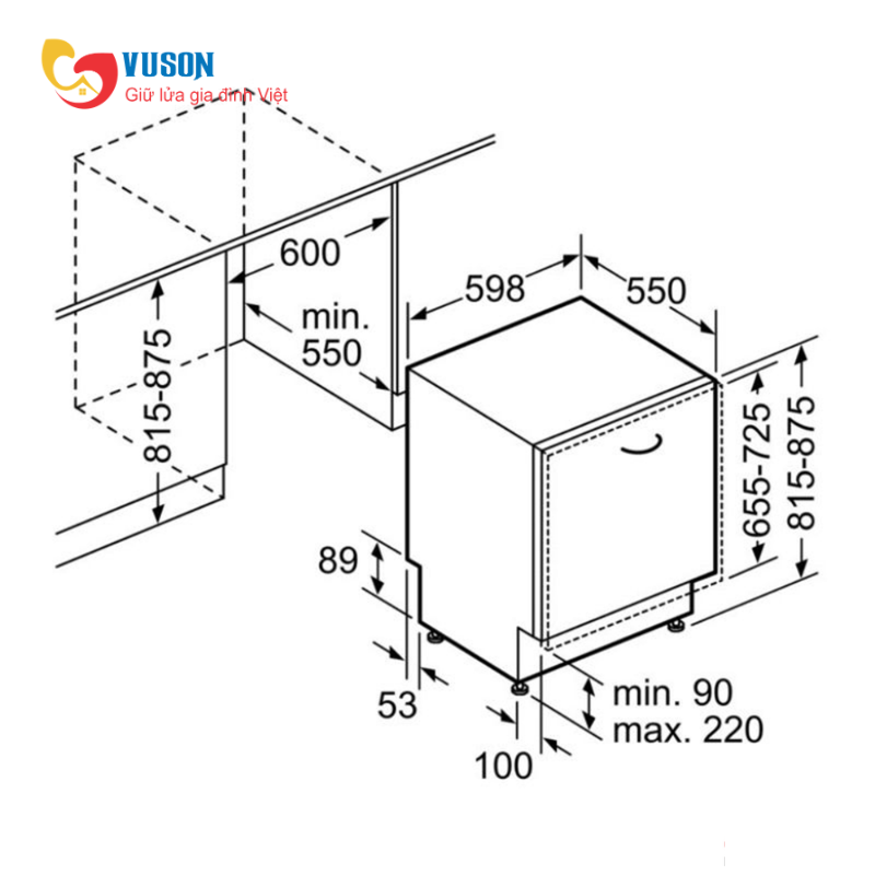 Máy rửa bát âm toàn phần Bosch SMV46KX55E - SERIES 4 - Sấy tăng cường