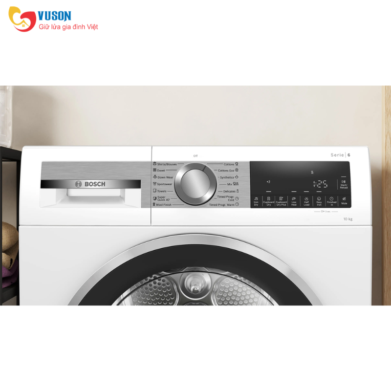 Máy sấy bơm nhiệt BOSCH WQG25302SG SERIES 6 10KG màu trắng