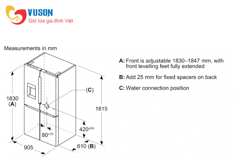 Tủ lạnh Bosch KFD96APEA Serie 6