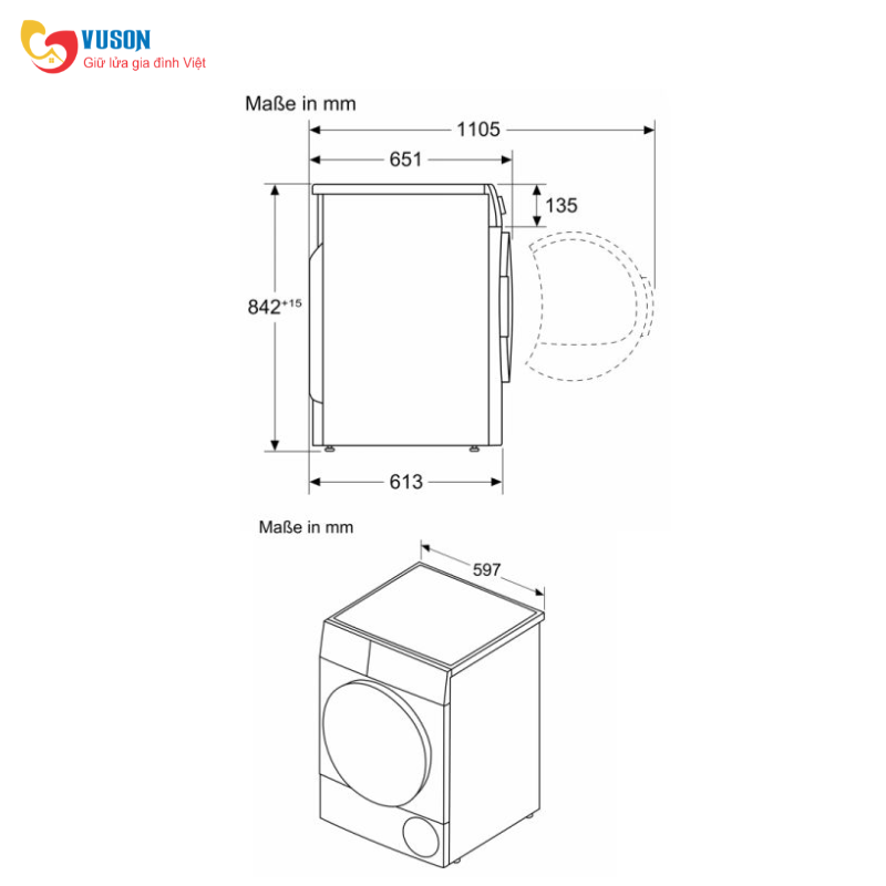 Máy sấy Bosch WQB245B90 - Series 8 - Sấy khô thông minh