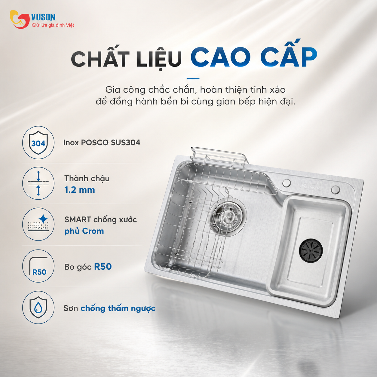 Chậu rửa bát Konox Tari Smart 8050