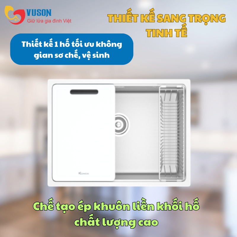 Chậu rửa bát phong cách Nhật bề mặt mịn Konox TARI 6448SM