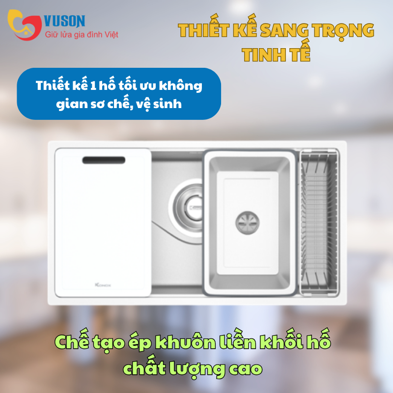 Chậu rửa bát phong cách Nhật bề mặt mịn Konox TARI 8748SM