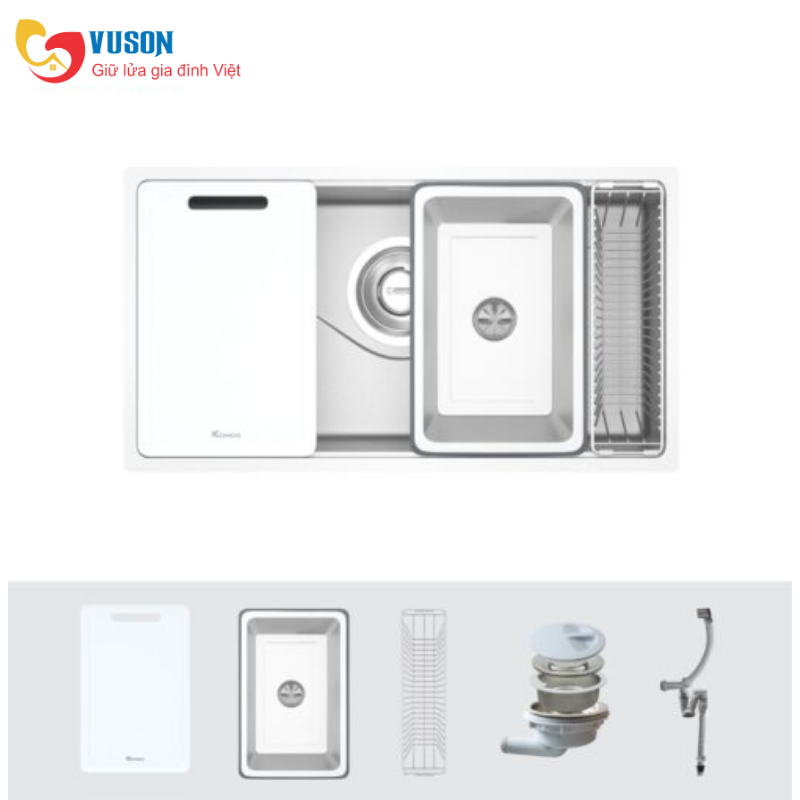 Chậu rửa bát phong cách Nhật bề mặt mịn Konox TARI 8748SM