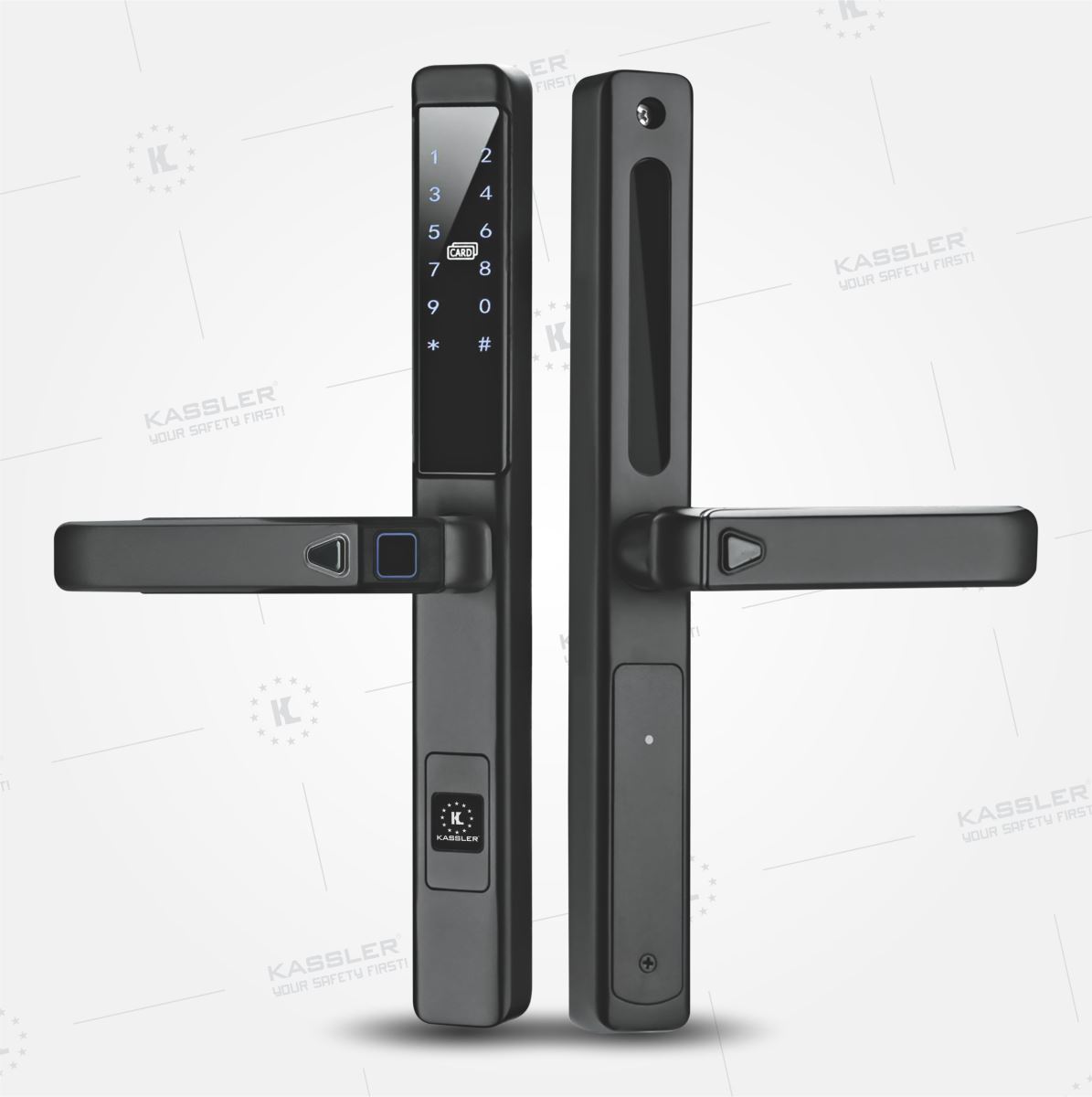 Khóa cửa nhôm Kassler KL588 LX Black App Wifi chống nước