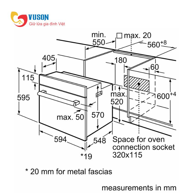Lò Nướng Âm Tủ Bosch HBF512BS1T 66L Seri 2