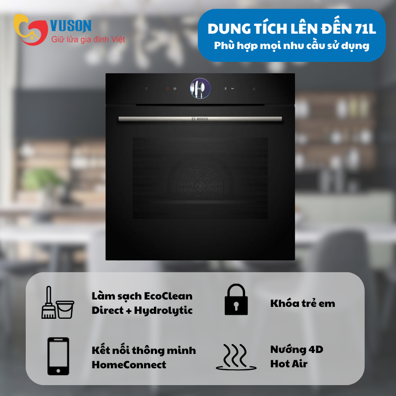 Lò nướng kết hợp hấp Bosch HRG7361B1 Series 8