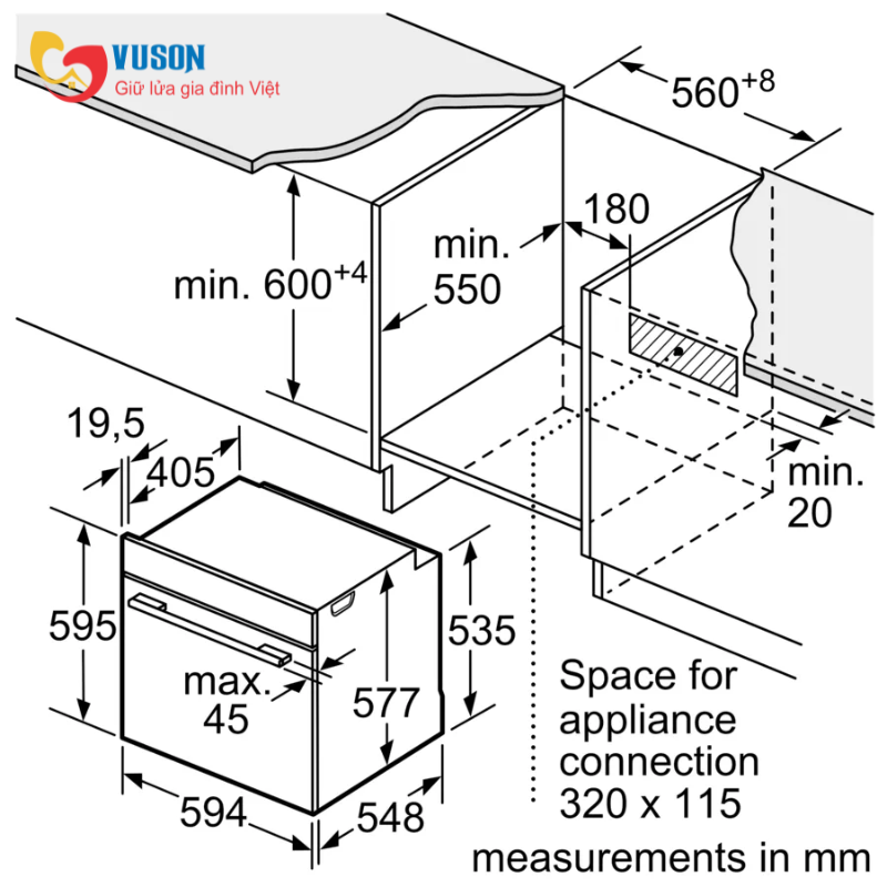 Lò nướng kết hợp hấp Bosch HRG7361B1 Series 8