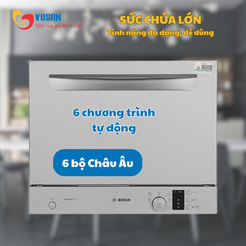 Máy Rửa Chén Mini Bosch 6 Bộ SKS62E38EU