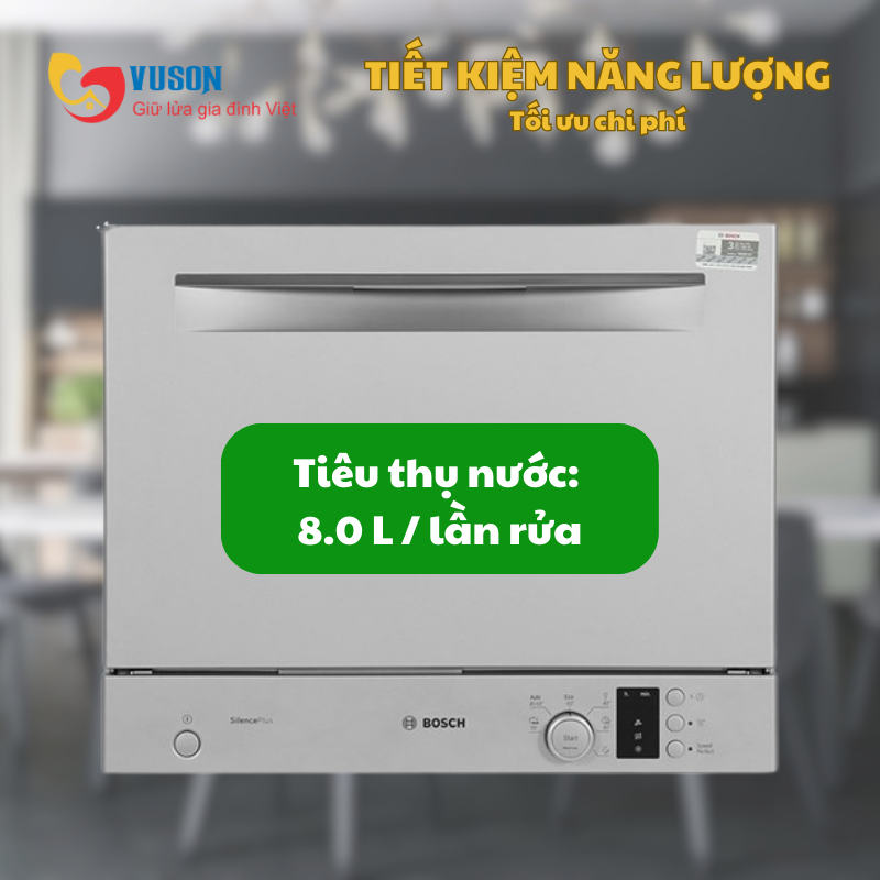 Máy Rửa Chén Mini Bosch 6 Bộ SKS62E38EU