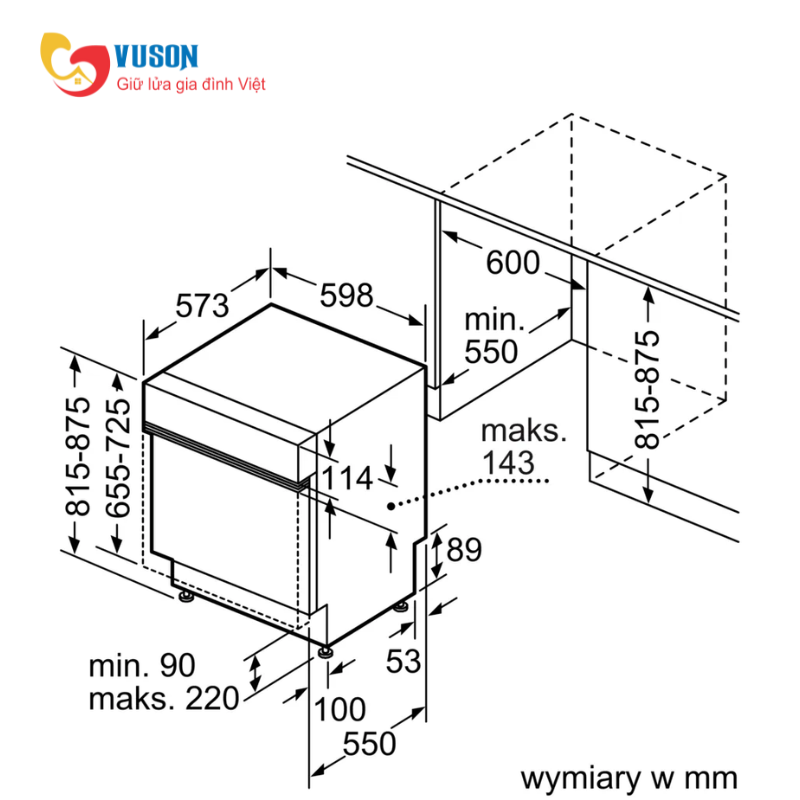 Máy Rửa Chén Bán Âm Bosch SMI6ECS10E Seri 6 Hé Cửa Model 2025