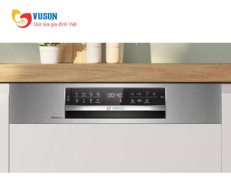 Máy Rửa Chén Bán Âm Bosch SMI6ECS10E Seri 6 Hé Cửa Model 2025