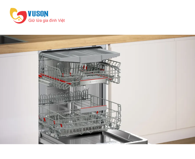 Máy Rửa Chén Bán Âm Bosch SMI6ECS10E Seri 6 Hé Cửa Model 2025