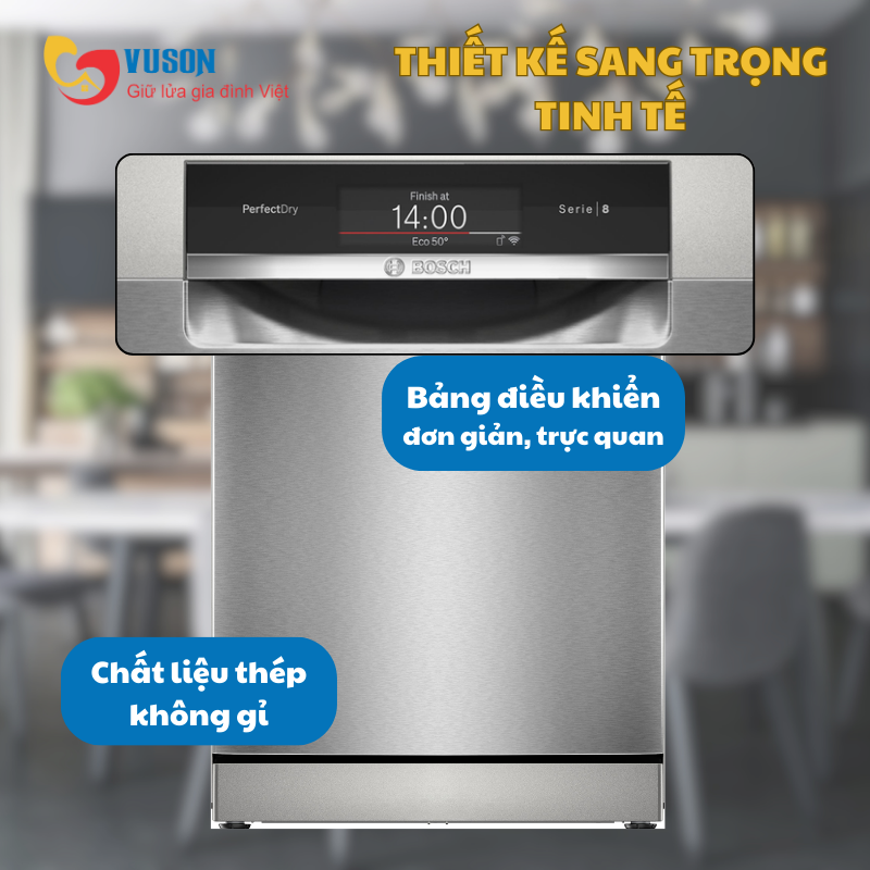 Máy Rửa Chén Bosch SMS8TCI04E Seri 8 Sấy Zeolith Model 2025