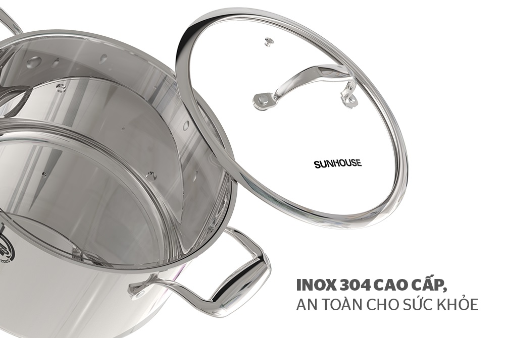 Bộ nồi inox đa lớp Sunhouse MAMA SHG2020
