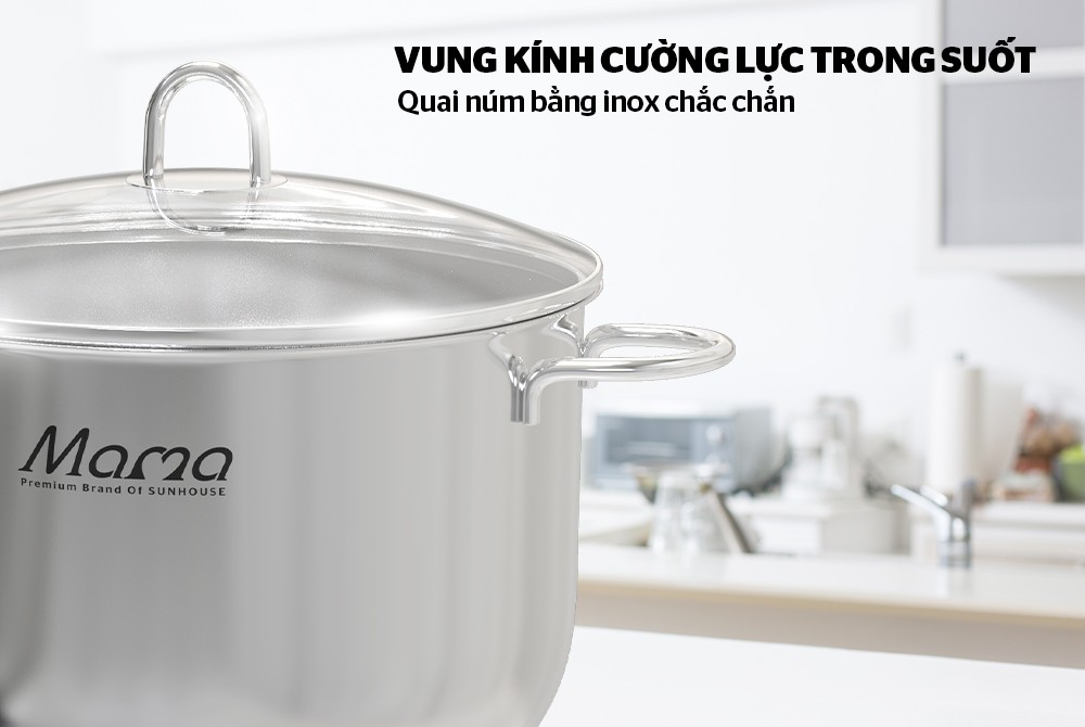 Bộ nồi, chảo inox Sunhouse MAMA MMB2021