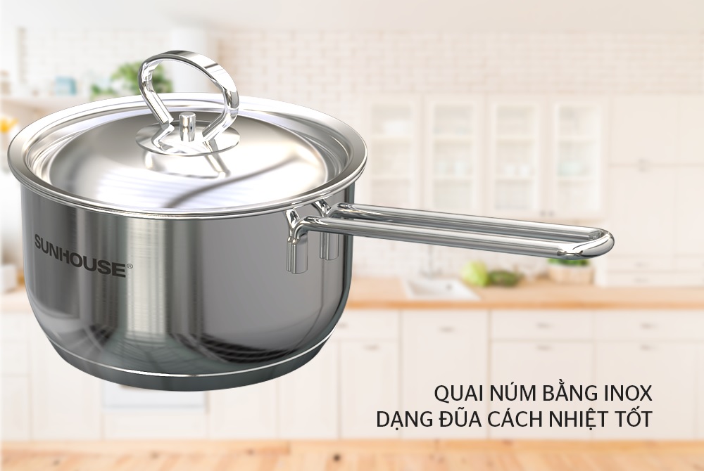 Bộ nồi, chảo inox 5 đáy Sunhouse SHG995