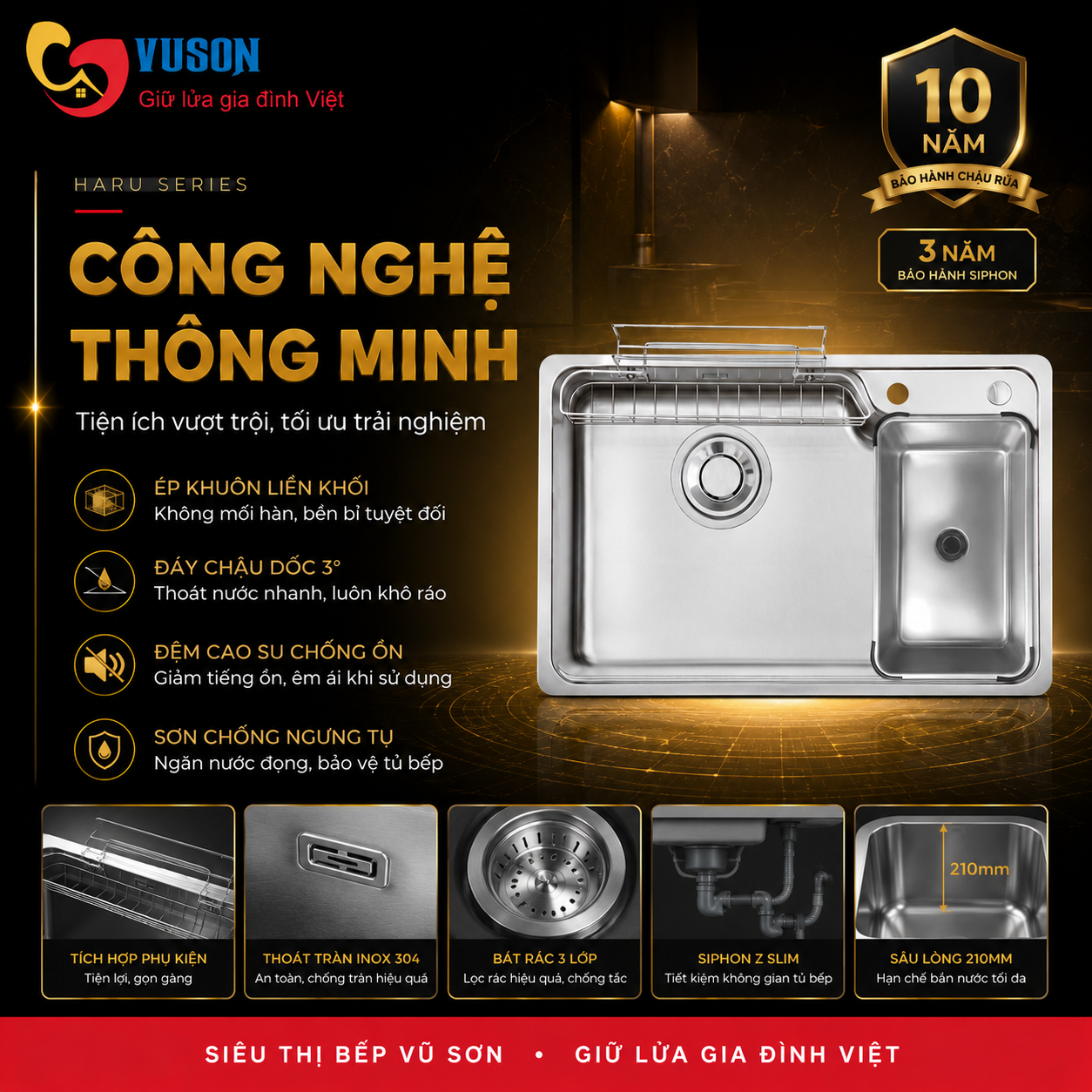Chậu rửa bát Kluger KH8050FS Plus
