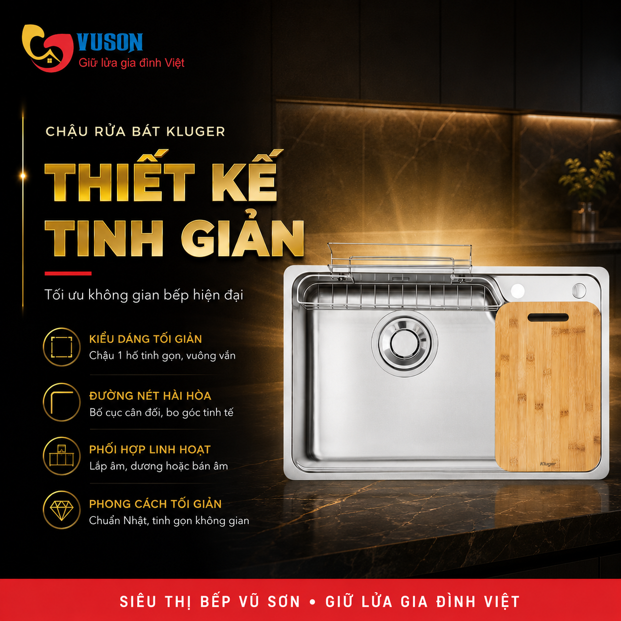 Chậu rửa bát Kluger KH8050FS Ulti