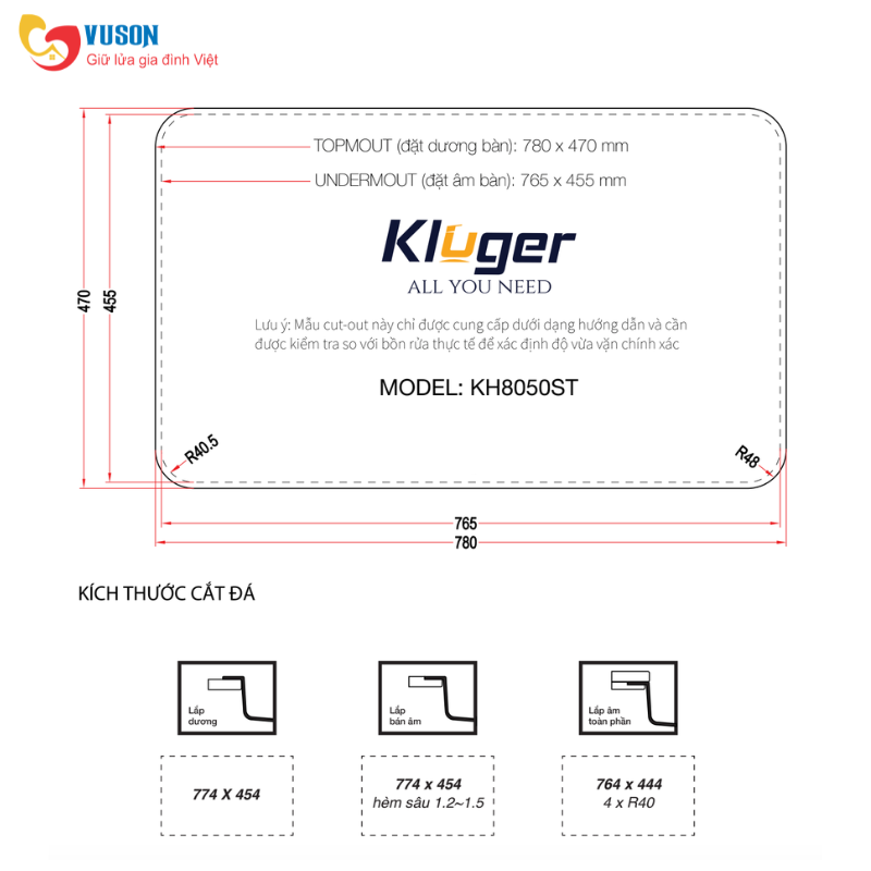 Chậu rửa bát Kluger KH8050ST Plus