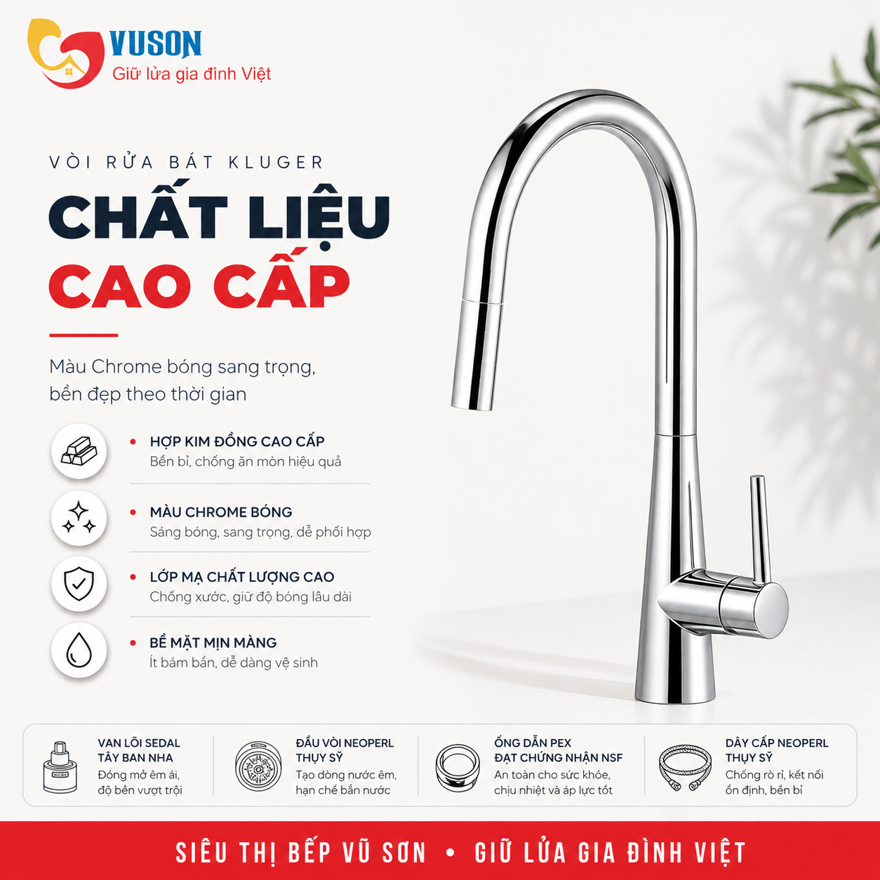 Vòi rửa bát Kluger KLF0009SC
