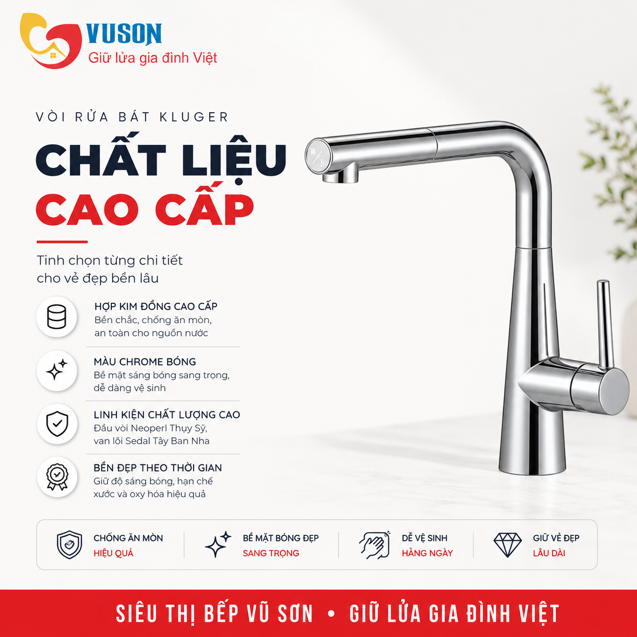 Vòi rửa bát Kluger KLF0013SC