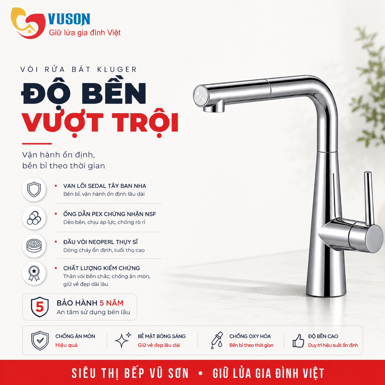 Vòi rửa bát Kluger KLF0013SC