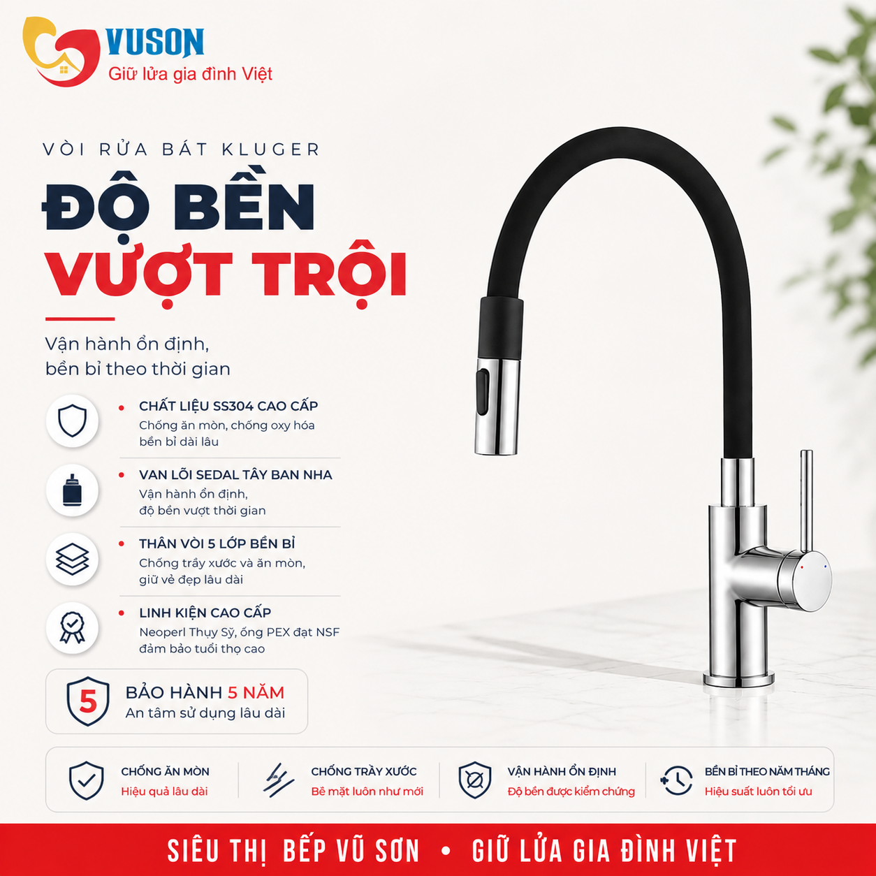 Vòi rửa bát Kluger KLF0015B