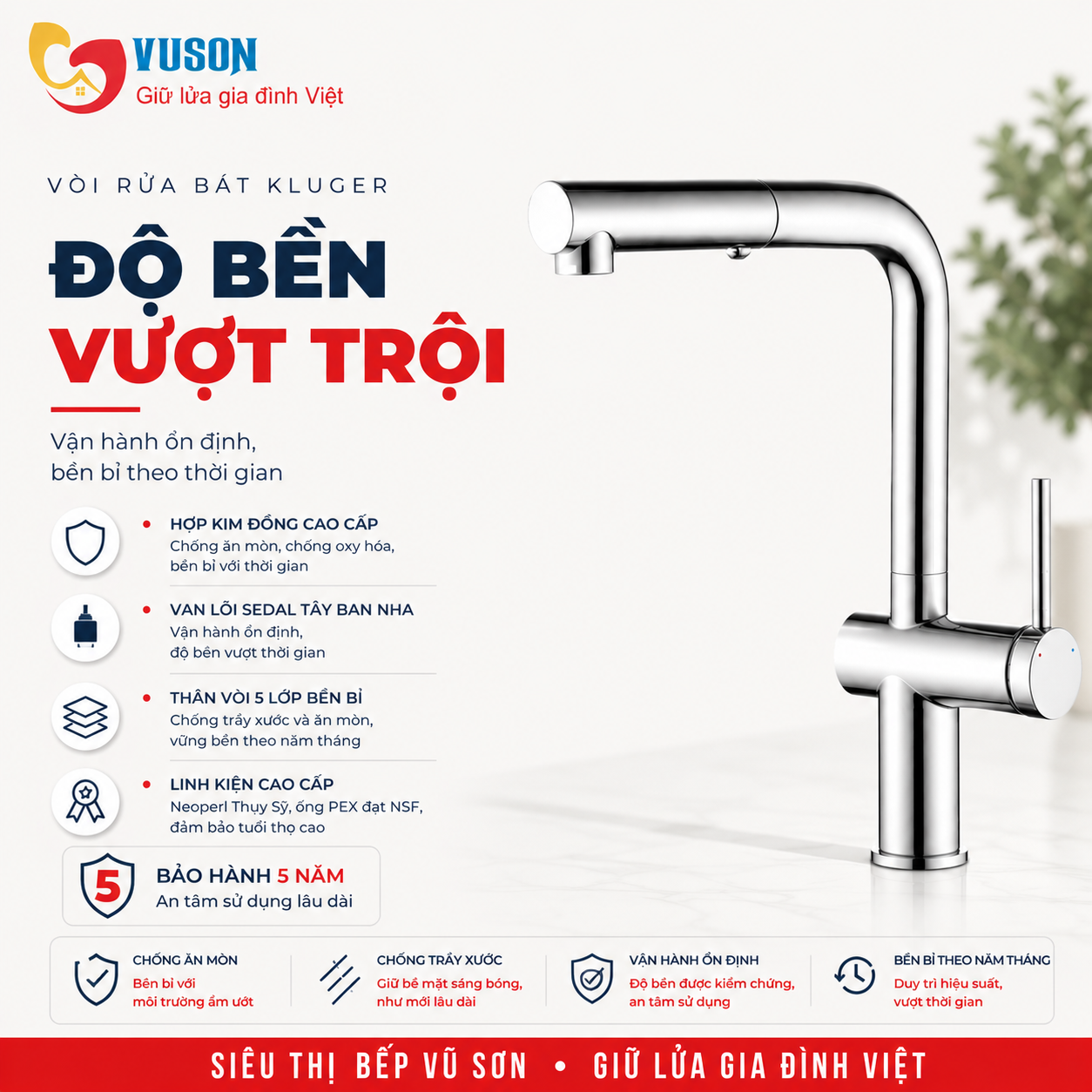 Vòi rửa bát Kluger KLF0034C