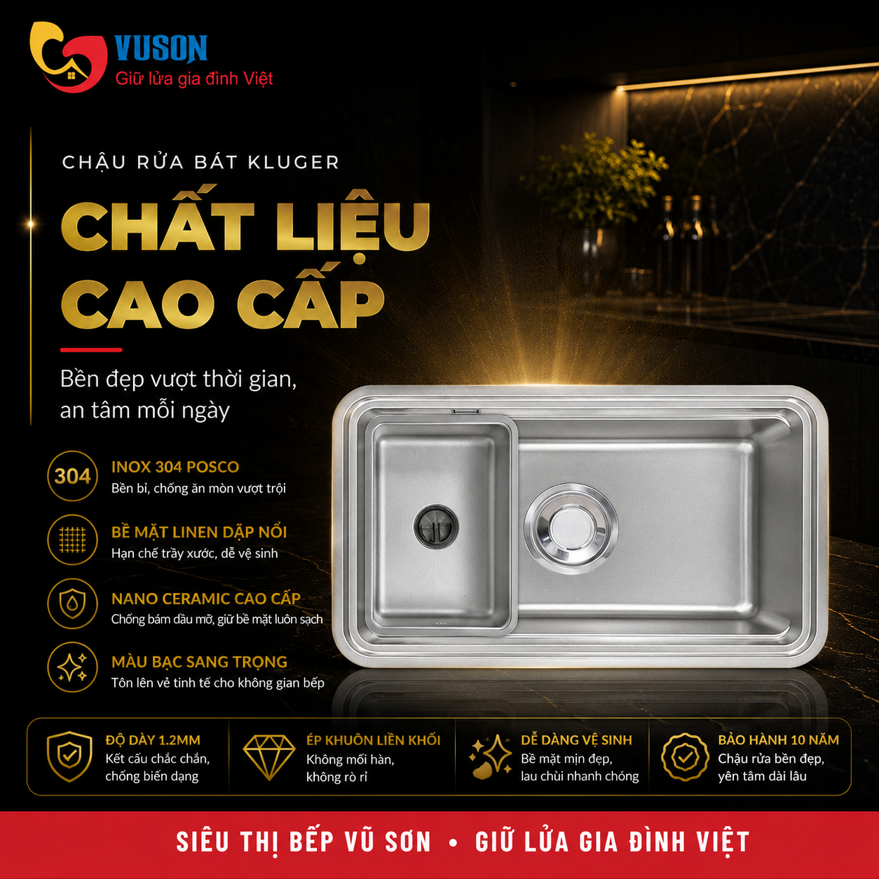 Chậu rửa bát Kluger KO7847FS Plus