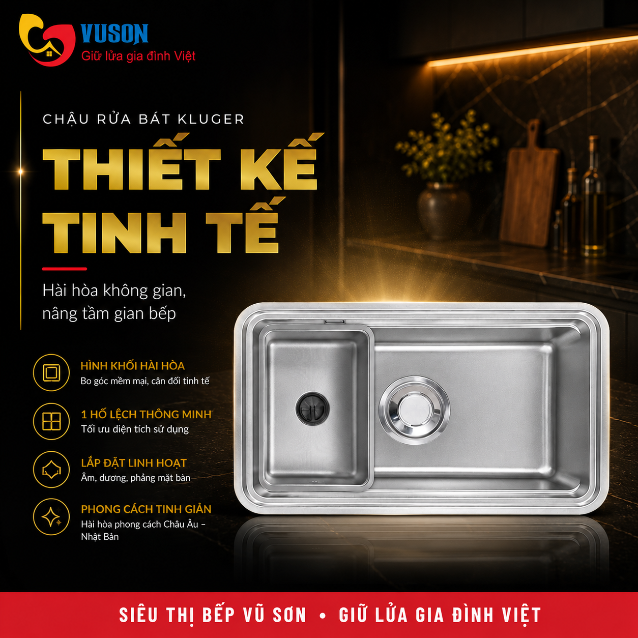 Chậu rửa bát Kluger KO7847FS Plus