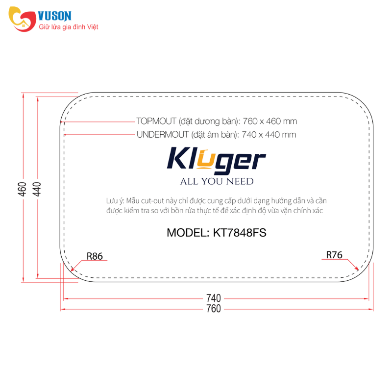 Chậu rửa bát Kluger KT7848FS Plus