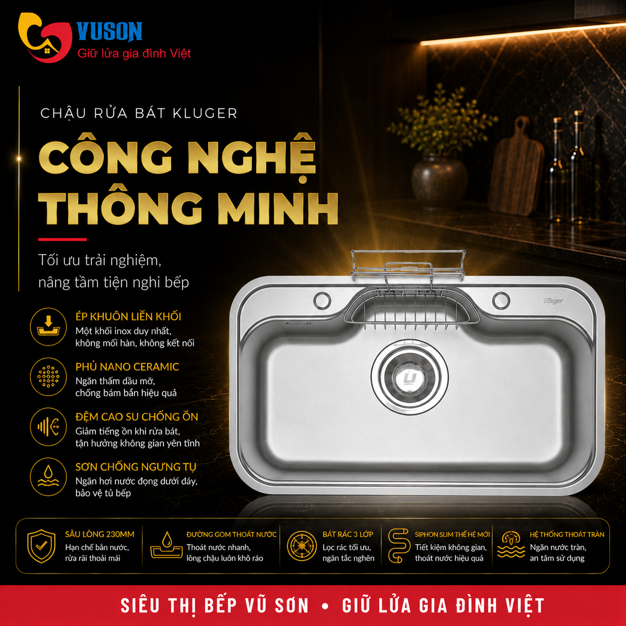 Chậu rửa bát Kluger KT7848FS Basic