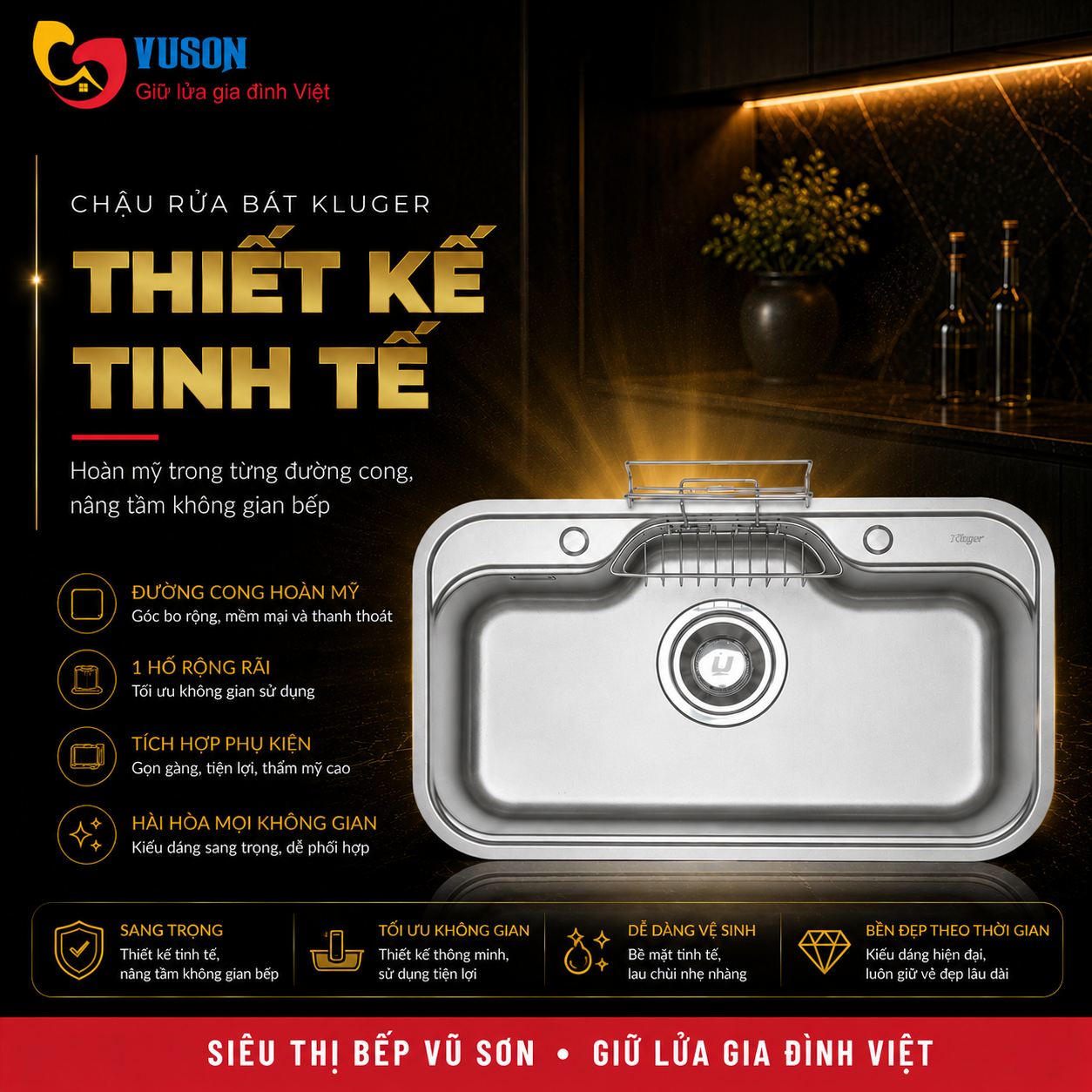 Chậu rửa bát Kluger KT7848FS Basic