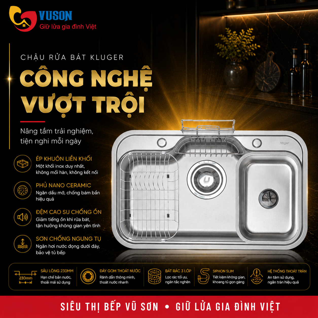 Chậu rửa bát Kluger KT7848FS Plus