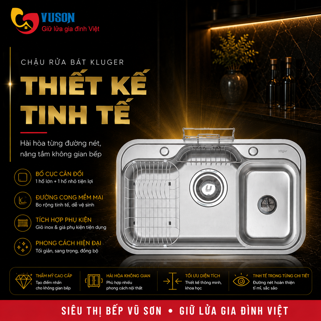 Chậu rửa bát Kluger KT7848FS Plus