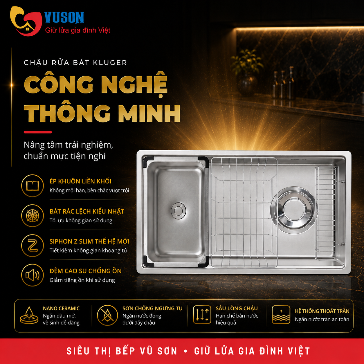 Chậu rửa bát Kluger KY8045FS Plus