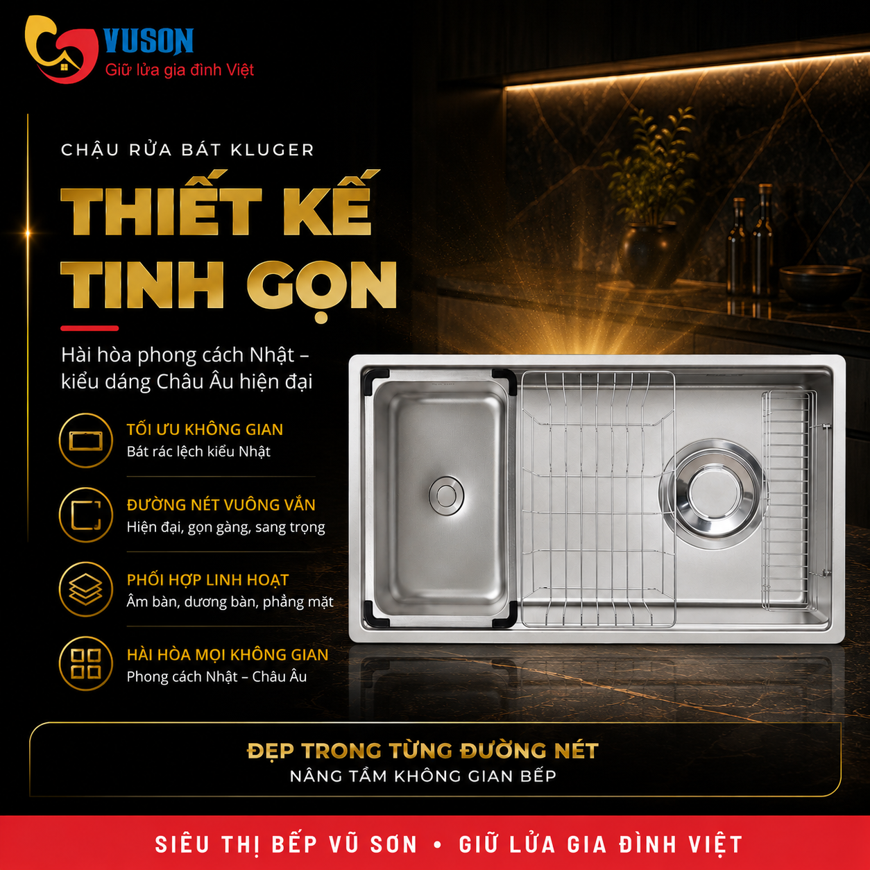 Chậu rửa bát Kluger KY8045FS Plus