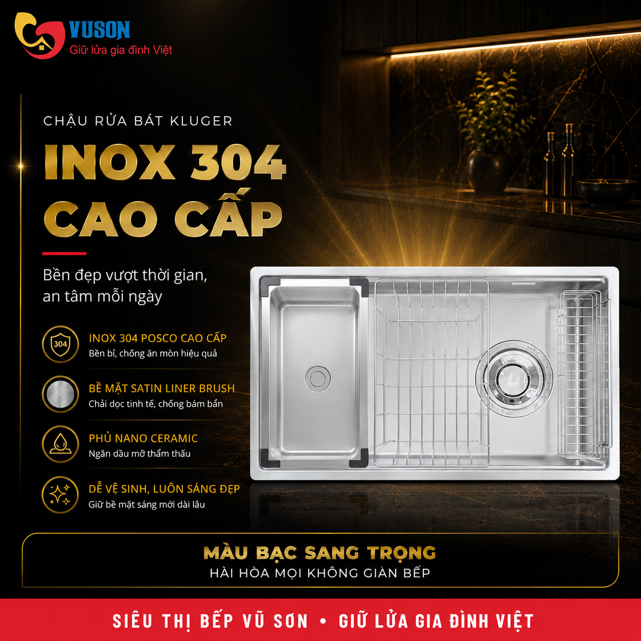 Chậu rửa bát Kluger KY8045ST Plus