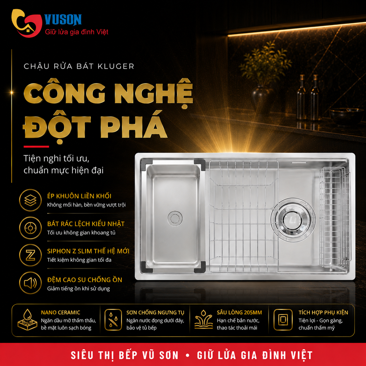 Chậu rửa bát Kluger KY8045ST Plus