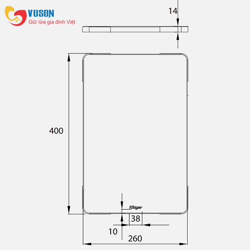 Thớt inox Kluger KCB-121FB