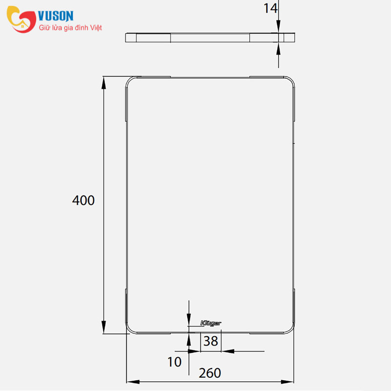 Thớt inox Kluger KCB-121FS