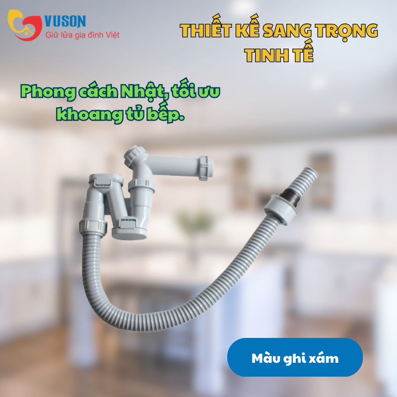 Siphon chậu rửa bát 1 hố Kluger KSP Z-SLIM